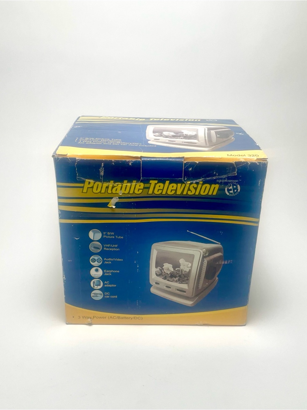 Vintage Electro Brand 5" Model 321 Portable Black & White Mini Tiny CRT TV Tube